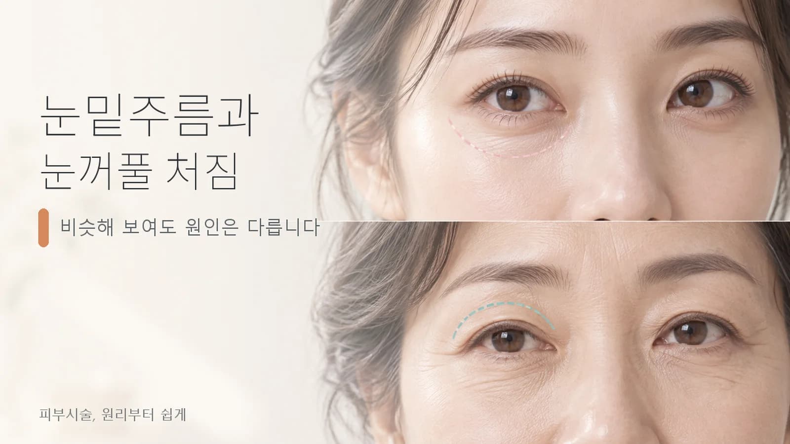 눈밑주름과 눈꺼풀 처짐, 같은 문제가 아닙니다